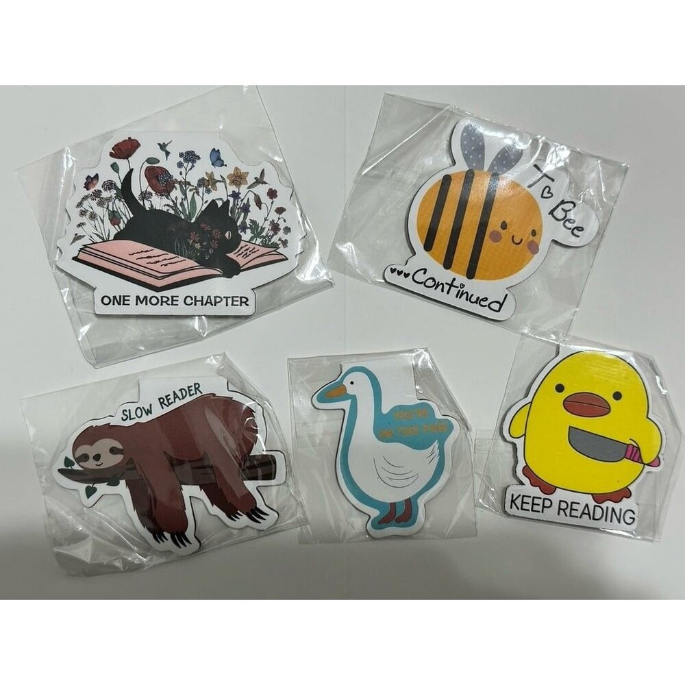 5pc Animal Bookish Bookmarks